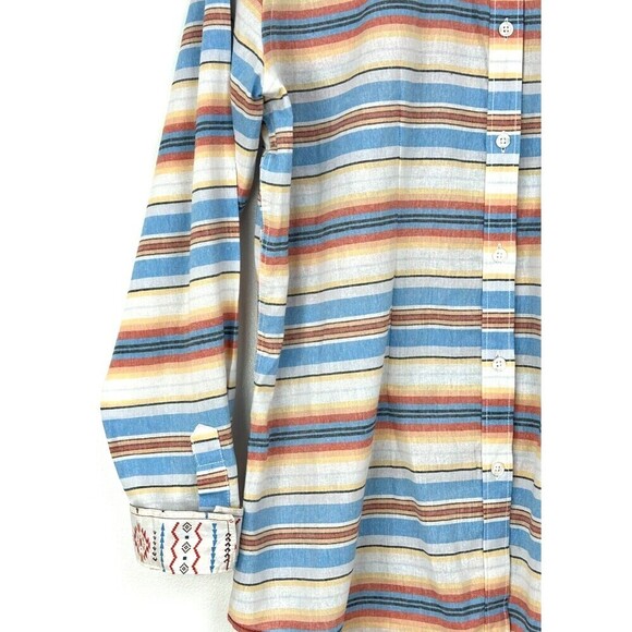 Panhandle Rough Stock Size XL Striped Shirt Button Up Blouse Top Long Sleeve H4 - Picture 7 of 11